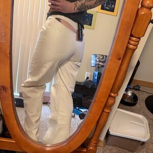 White High-Rise Straight Leg Jeans